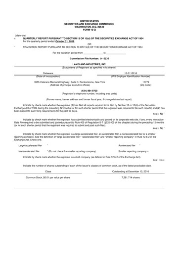 Thumbnail Lakeland Industries
 10-Q Quarterly Report FY 