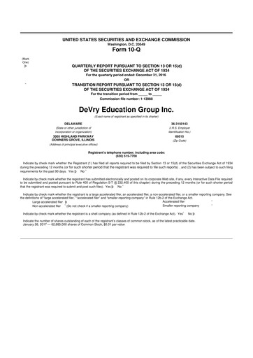 Miniature Adtalem Global Education
 10-Q Rapport trimestriel  