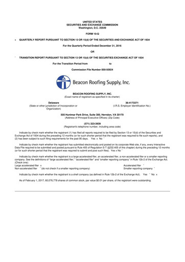 Thumbnail Beacon Roofing Supply 10-Q Quarterly Report FY2017 