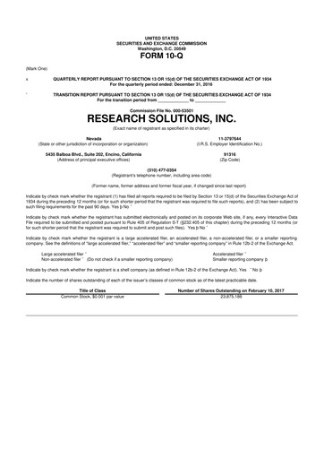 Thumbnail Research Solutions 10-Q Quarterly Report FY2017 