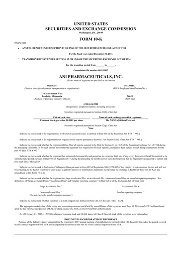 Thumbnail ANI Pharmaceuticals 10-K Annual Report 2016