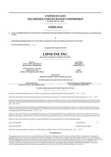 Miniature Lipocine 10-K Rapport annuel 2016