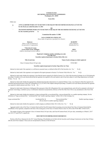 Thumbnail Saga Communications 10-K Annual Report 2016