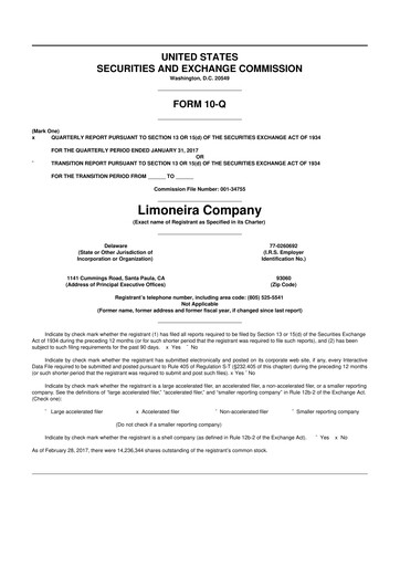 Thumbnail Limoneira
 10-Q Quarterly Report FY 