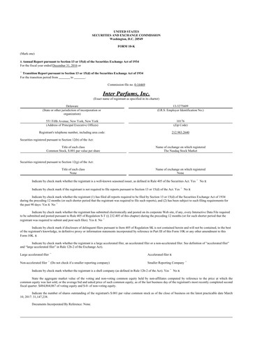 Thumbnail Interparfums 10-K Annual Report 2016