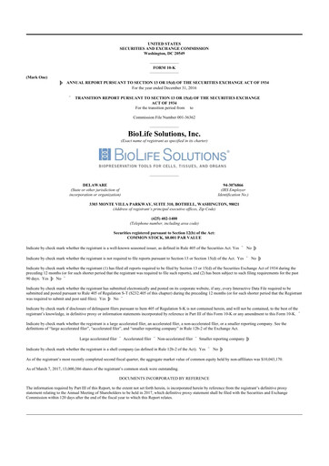 Thumbnail Biolife Solutions
 10-K Annual Report 2016