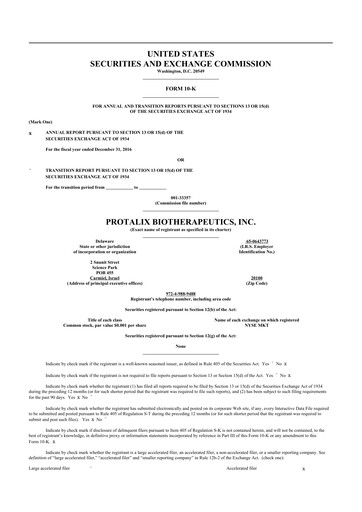 Thumbnail Protalix BioTherapeutics
 10-K Annual Report 2016