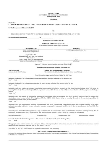 Thumbnail Consolidated Water 10-K Annual Report 2016