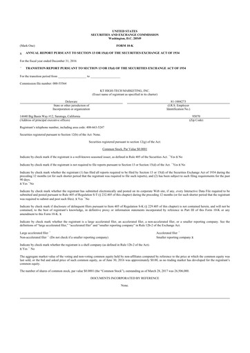 Miniature KULR Technology Group 10-K Rapport annuel 2016