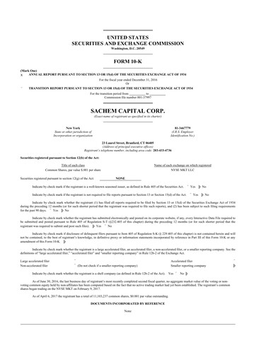 Thumbnail Sachem Capital
 10-K Annual Report 