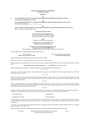 Thumbnail Magic Software 20-F Annual Report 2016