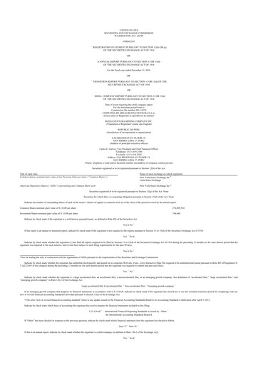 Thumbnail Buenaventura Mining Company  20-F Annual Report 