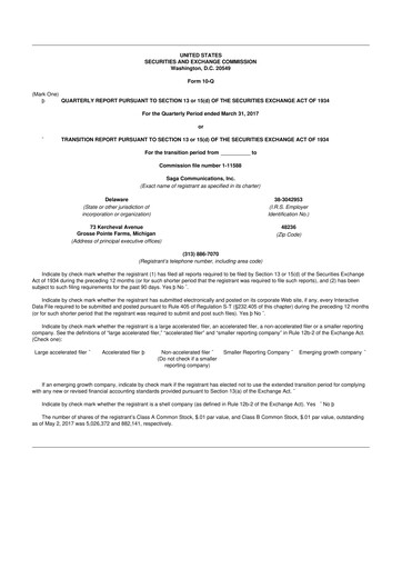 Thumbnail Saga Communications 10-Q Quarterly Report FY2017 