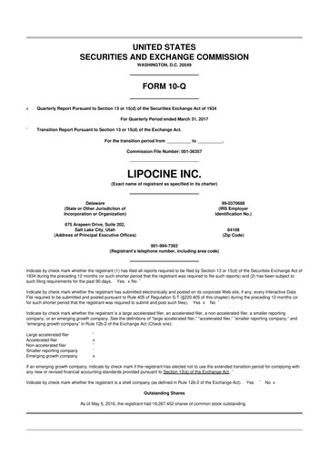 Thumbnail Lipocine 10-Q Quarterly Report FY2017 