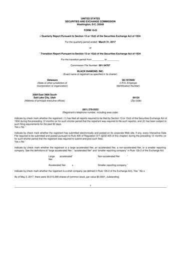 Thumbnail Clarus
 10-Q Quarterly Report FY2017 