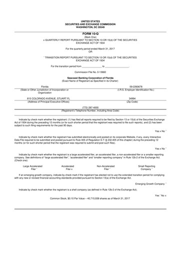 Thumbnail Seacoast Banking 10-Q Quarterly Report FY2017 