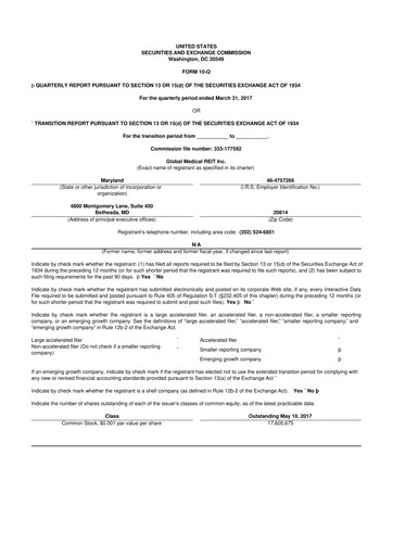 Thumbnail Global Medical REIT
 10-Q Quarterly Report FY2017 