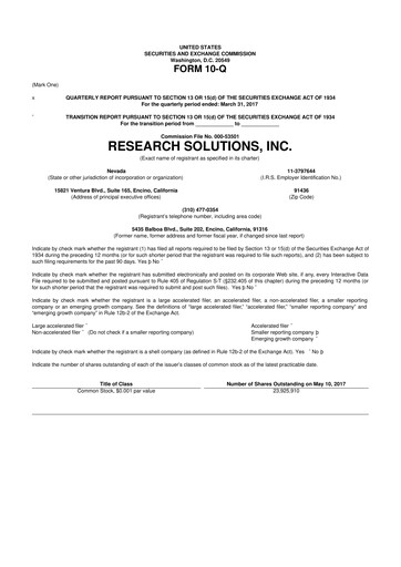 Thumbnail Research Solutions 10-Q Quarterly Report FY2017 