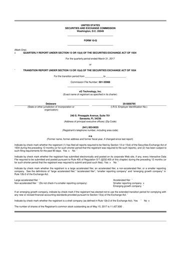 Vorschaubild Vislink Technologies
 10-Q Quartalsbericht 2017 