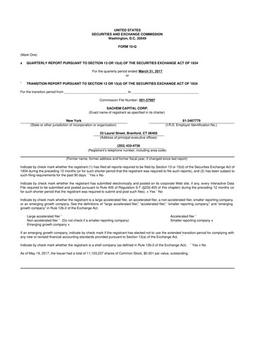 Thumbnail Sachem Capital
 10-Q Quarterly Report FY 