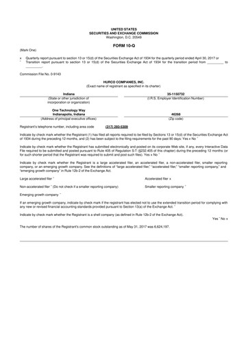 Thumbnail Hurco Companies 10-Q Quarterly Report FY2017 