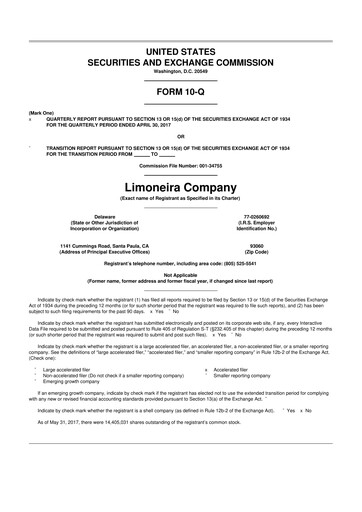 Thumbnail Limoneira
 10-Q Quarterly Report FY 