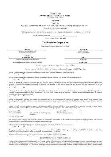 Thumbnail TechPrecision 10-K Annual Report 2017