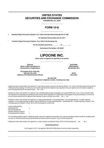 Thumbnail Lipocine 10-Q Quarterly Report FY2017 