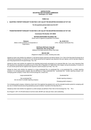 Thumbnail Matinas BioPharma 10-Q Quarterly Report FY2017 