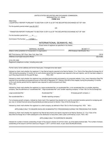 Vorschaubild International Seaways 10-Q Quartalsbericht 2017 