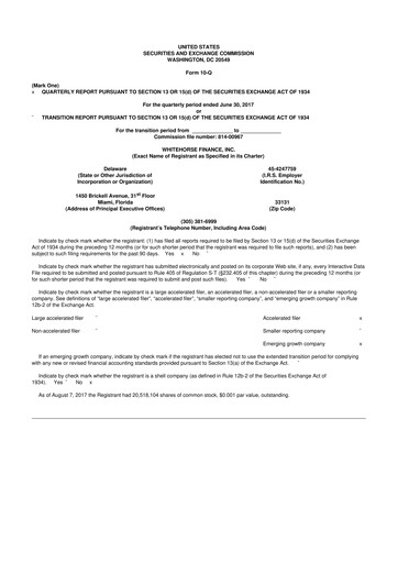 Thumbnail WhiteHorse Finance 10-Q Quarterly Report FY 