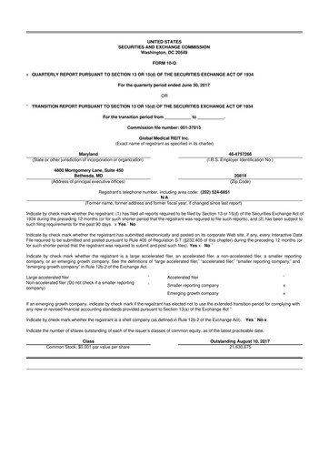 Thumbnail Global Medical REIT
 10-Q Quarterly Report FY2017 