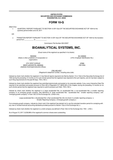 Miniature Inotiv 10-Q Rapport trimestriel 2017 