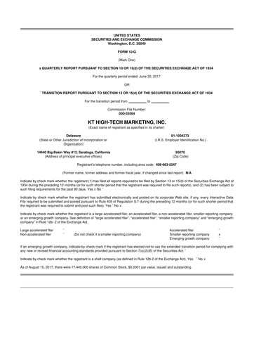 Miniature KULR Technology Group 10-Q Rapport trimestriel 2017 