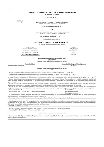 Thumbnail Adtalem Global Education
 10-K Annual Report 2017