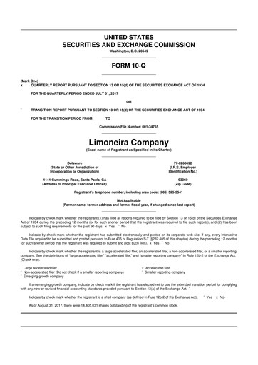 Thumbnail Limoneira
 10-Q Quarterly Report FY 