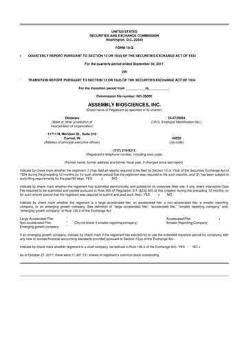 Thumbnail Assembly Biosciences 10-Q Quarterly Report FY2017 