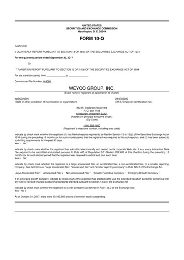 Thumbnail Weyco Group 10-Q Quarterly Report FY2017 