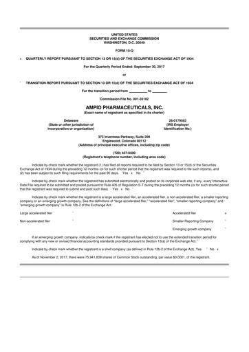 Thumbnail Ampio Pharmaceuticals 10-Q Quarterly Report FY2017 