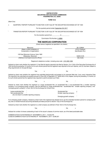 Thumbnail Marcus Corporation
 10-Q Quarterly Report FY2017 