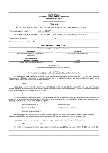 Thumbnail Miller Industries 10-Q Quarterly Report FY2017 