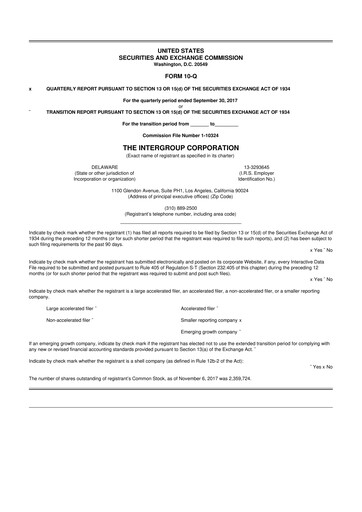 Thumbnail The InterGroup Corporation 10-Q Quarterly Report FY2018 