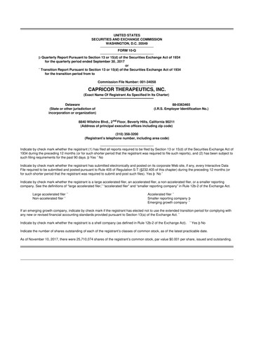 Thumbnail Capricor Therapeutics
 10-Q Quarterly Report FY 