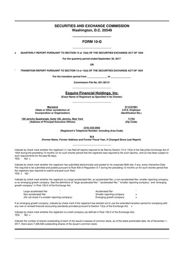 Thumbnail Esquire Financial Holdings 10-Q Quarterly Report FY2017 