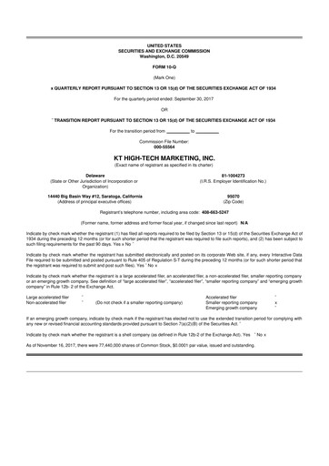 Miniature KULR Technology Group 10-Q Rapport trimestriel 2017 