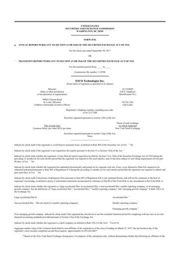 Thumbnail ESCO Technologies
 10-K Annual Report 2017