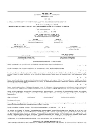 Thumbnail Applied DNA Sciences
 10-K Annual Report 2017