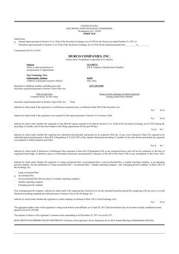 Thumbnail Hurco Companies 10-K Annual Report 2017