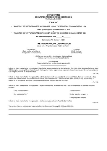 Thumbnail The InterGroup Corporation 10-Q Quarterly Report FY2018 