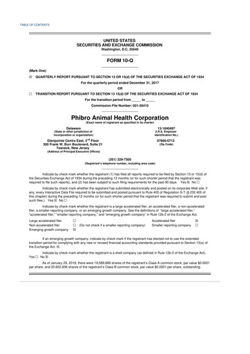 Thumbnail Phibro Animal Health
 10-Q Quarterly Report FY2018 